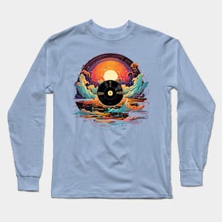 Vinyl in the clouds with sunset Long Sleeve T-Shirt